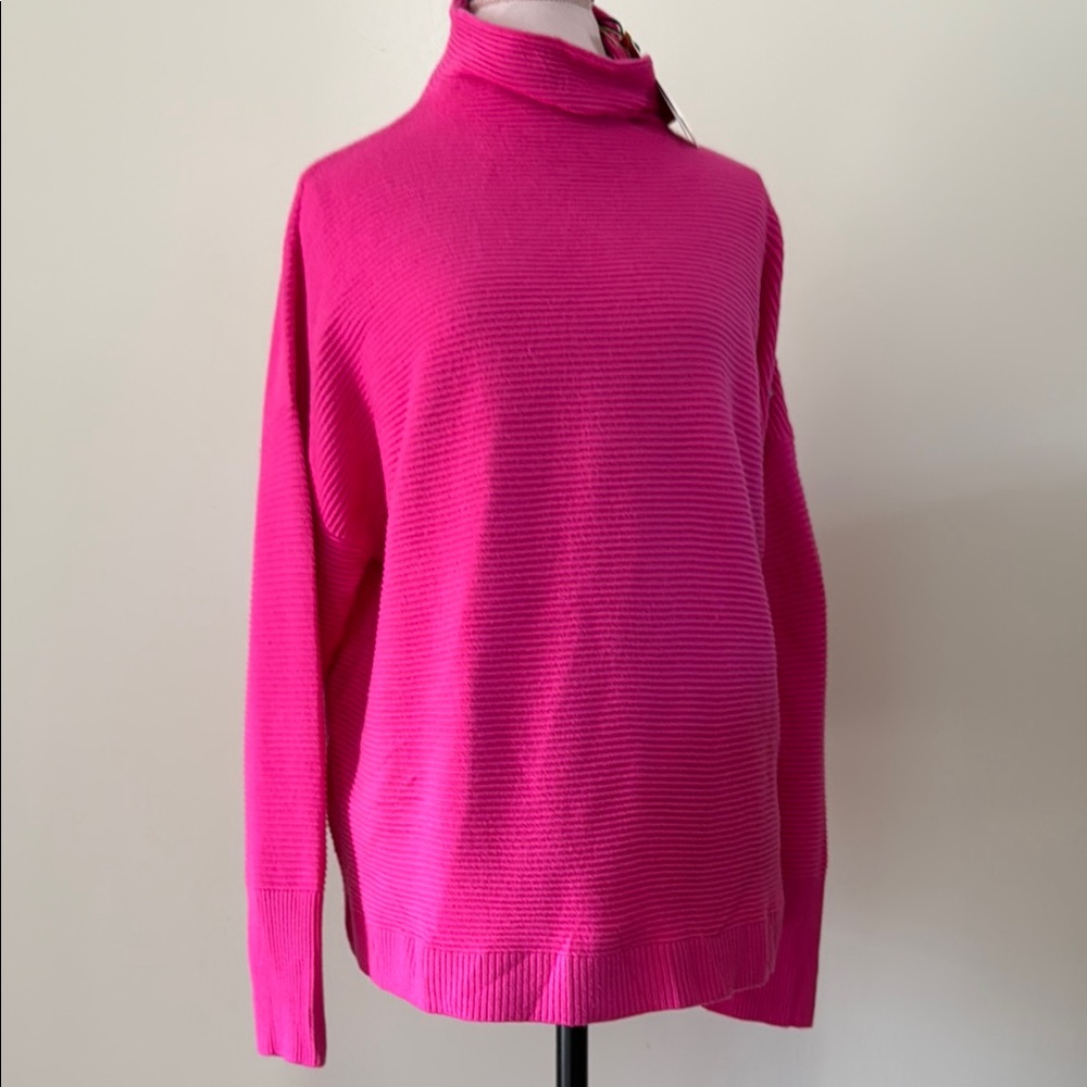 Chelsea & Theodore NWT hot pink cowl neck sweater in size XL
